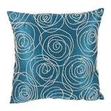 Mattress Xperts Florida Faux Silk Teal Throw Pillows | Embellished Mattress-Xperts-Florida