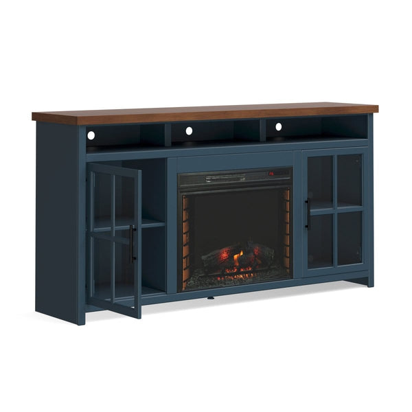 Nantucket |Large Fireplace Tv Console Blue Finish4Bridgevine Home