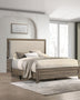 Kanepe Frisco Queen Grey Wooden Bed with Nailhead Fabric Trim Mattress-Xperts-Florida