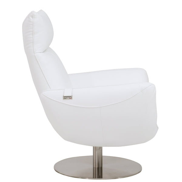 White Italian Modern Leather Chair