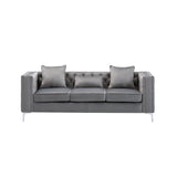 Acme Grey Modern Velvet Loveseat, Sofa duo Mattress-Xperts-Florida