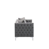 Acme Grey Modern Velvet Loveseat, Sofa duo Mattress-Xperts-Florida