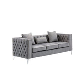 Acme Grey Modern Velvet Loveseat, Sofa duo Mattress-Xperts-Florida