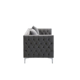 Acme Grey Modern Velvet Loveseat, Sofa duo Mattress-Xperts-Florida