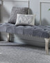 Decor Maxem Grey Nailhead Trim Upholstered Bench Grey Sitting Bench | Modern Bedroom Furniture  Mattress-Xperts-Florida