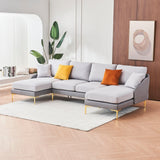 Ustyle Grey Sectional Sofa Modern Flare Mattress-Xperts-Florida