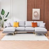 Ustyle Grey Sectional Sofa Modern Flare Mattress-Xperts-Florida