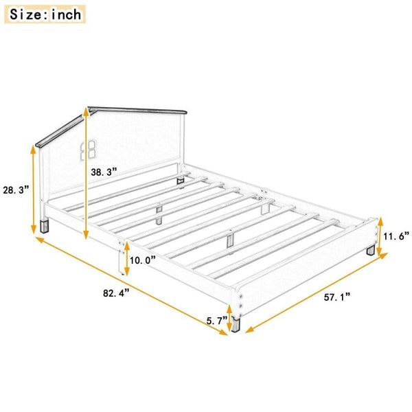 DTYStore Full Size Little House Design Bed, Mattress-Xperts-Florida