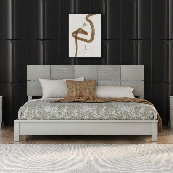 Modern Silver & Champagne Platform Bed | King Size2On-Trend