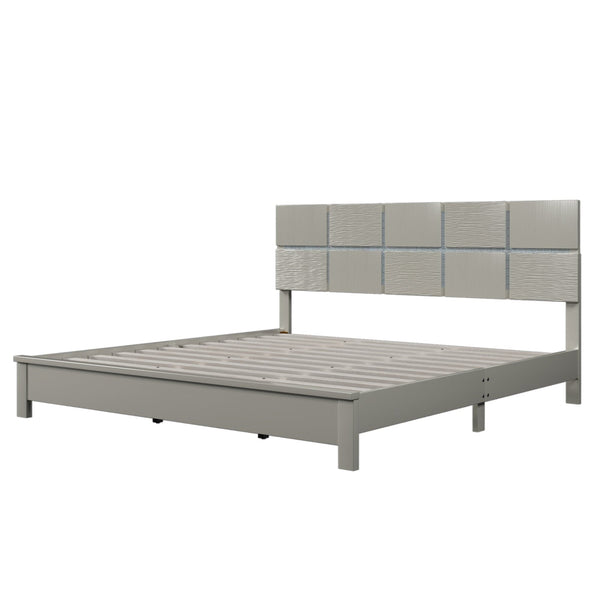 Modern Silver & Champagne Platform Bed | King Size4On-Trend