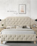 Acme King Upholstered Wall Bed in Beige Linen Mattress-Xperts-Florida