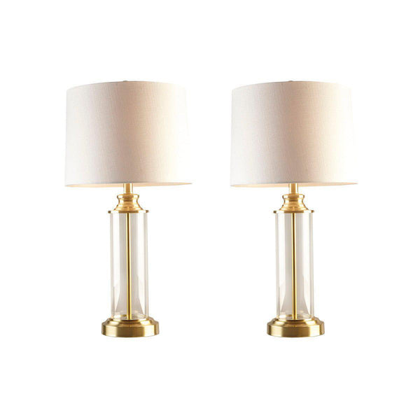 Clarity Glass Cylinder Gold Table Lamp (Set of 2)1Ollix