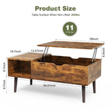 Mattress Xperts  Lift Top Wooden Coffee Table with Storage - Mattress-Xperts-Florida