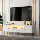 Mattress Xperts  Lighted Led TV Stand | Low Modern Design White TV Console with LED Lights - Modern Home Entertainment Furniture Mattress-Xperts-Florida