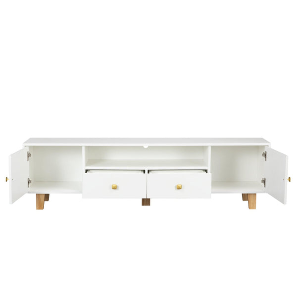 Mattress Xperts  Lighted Led TV Stand | Low Modern Design White TV Console with LED Lights - Modern Home Entertainment Furniture Mattress-Xperts-Florida