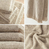 JLA Luxury Fringed Tan Cotton- 6 pc Towel Set Mattress-Xperts-Florida