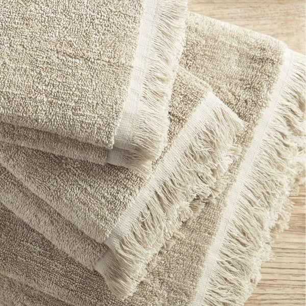 JLA Luxury Fringed Tan Cotton- 6 pc Towel Set Mattress-Xperts-Florida