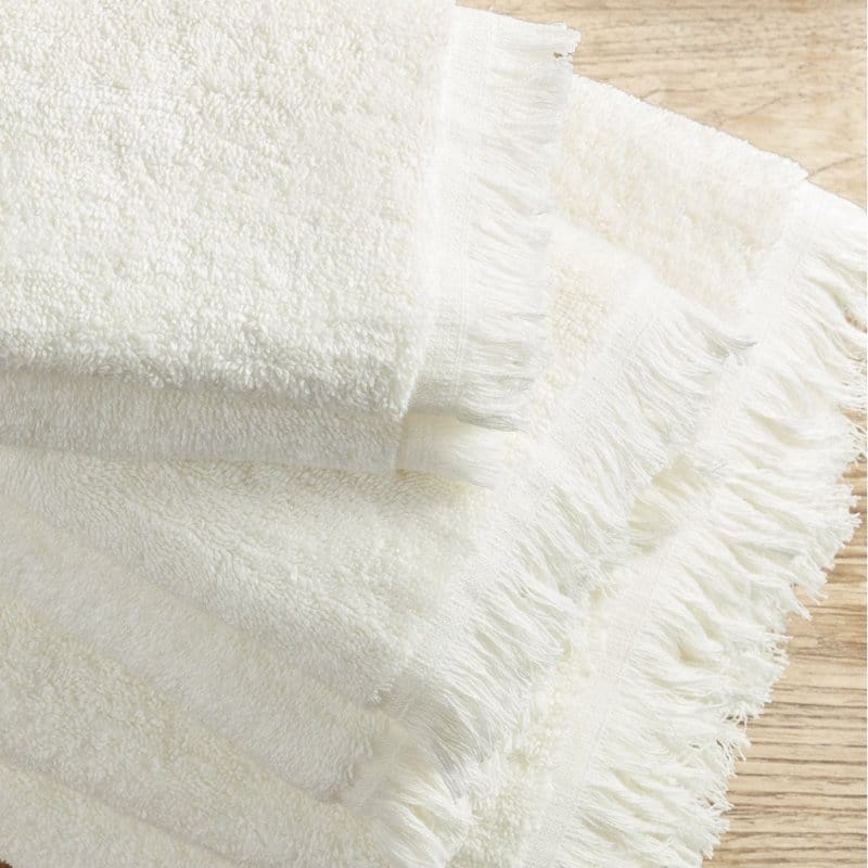 JLA Luxury Fringed  White 6 Piece Towel Set Mattress-Xperts-Florida