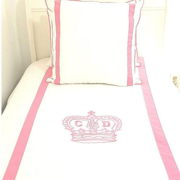 MONTAGUE & CAPULET Luxury Monogram Duvet Cover | Pink & Onyx Preppy Princess Luxury Duvet | Twin, Full & Queen Mattress-Xperts-Florida