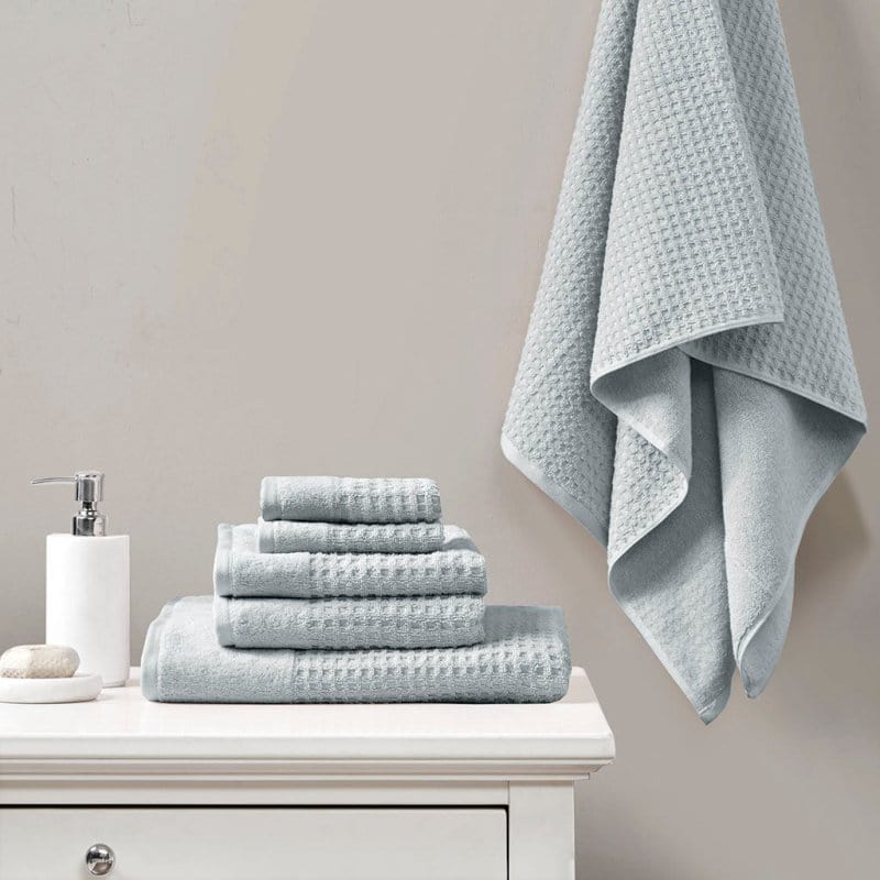 JLA Luxury Waffle Towel 6 Set-Grey Grey Luxury Waffle Bath Towel Set | Cashmere Feel  Mattress-Xperts-Florida