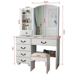 On-Trend Makeup Vanity-Large LED Mirror With 6 drawers Makeup Vanity with Large LED Mirror  Mattress-Xperts-Florida