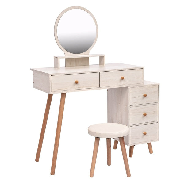 Makeup Vanity-5 Drawer with Cushioned Stool5Crazy Elf