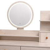 Crazy Elf Makeup Vanity- Round Mirror Large Storage Makeup Vanity with Lots of Storage Mattress-Xperts-Florida