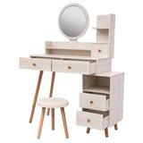 Crazy Elf Makeup Vanity- Round Mirror Large Storage Makeup Vanity with Lots of Storage Mattress-Xperts-Florida