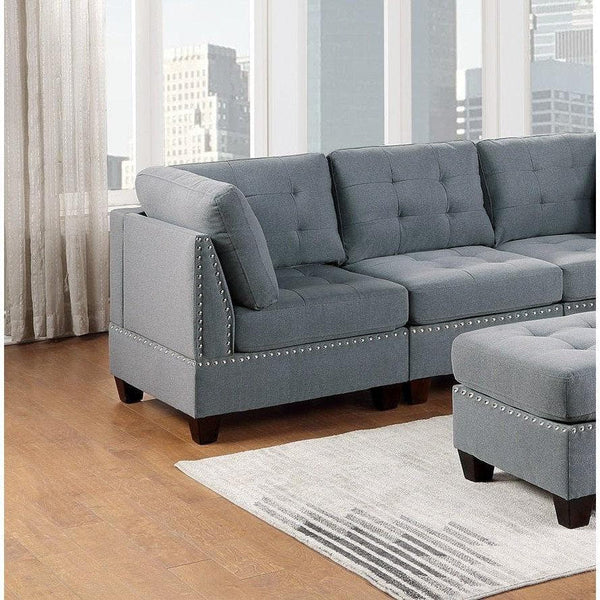 6 Pc Grey Living Room Sofa Set5Acme