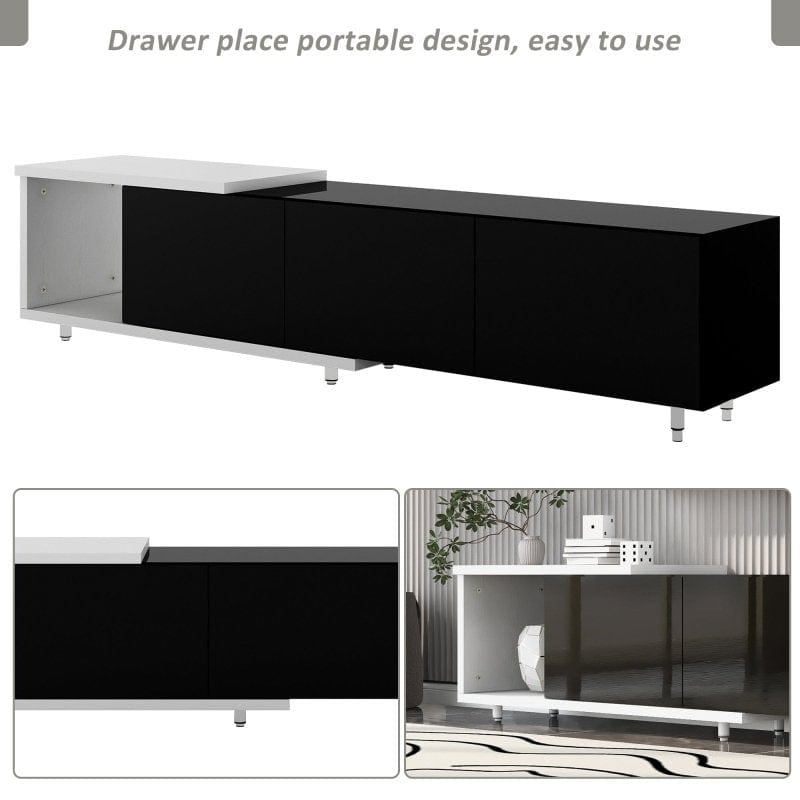 U-Can Modern Black and White TV Console Modern Black and White TV console Mattress-Xperts-Florida