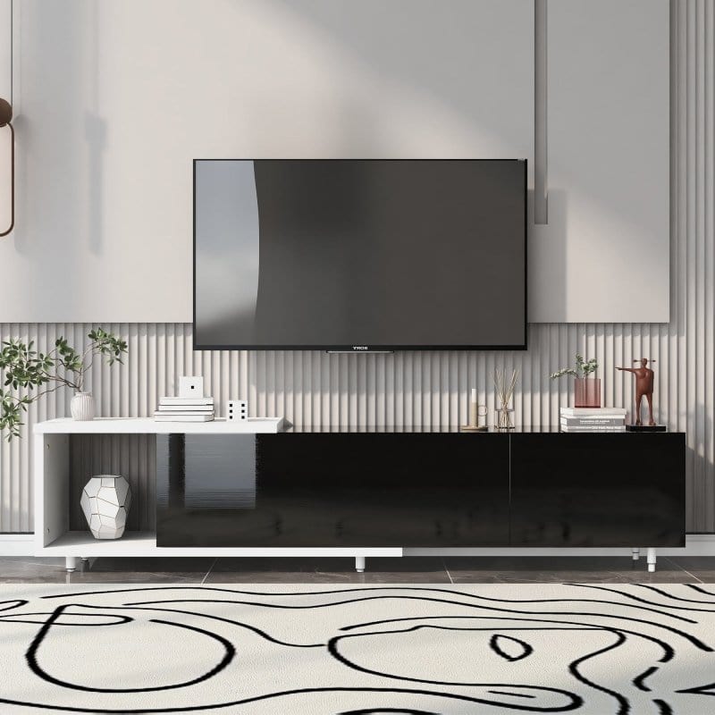 U-Can Modern Black and White TV Console Modern Black and White TV console Mattress-Xperts-Florida