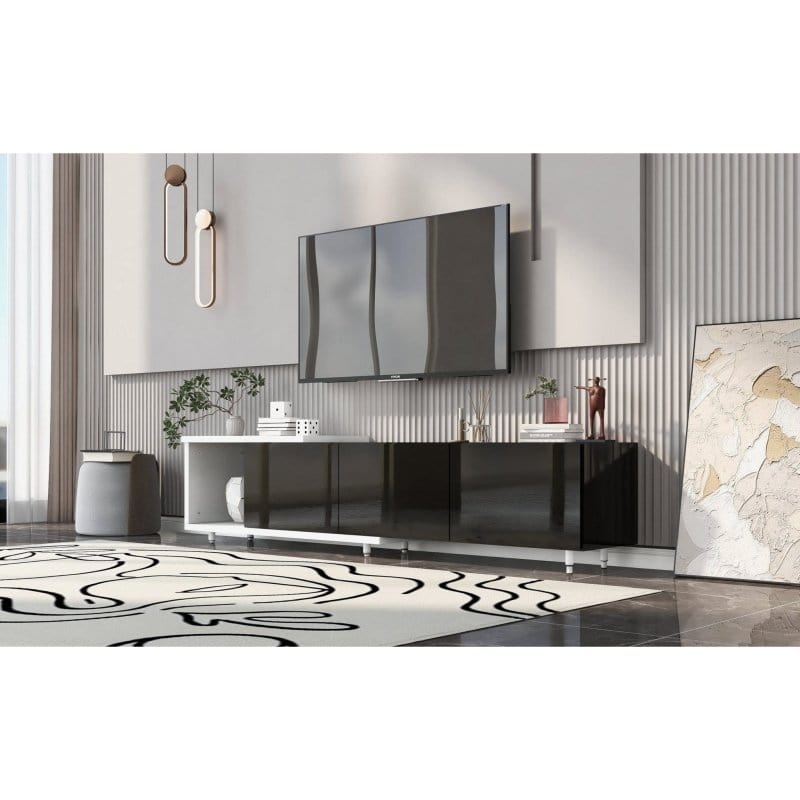 U-Can Modern Black and White TV Console Modern Black and White TV console Mattress-Xperts-Florida