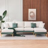 Ustyle Modern Green and beige Sofa White and Green Modern Sectional| Beautiful Home  Mattress-Xperts-Florida