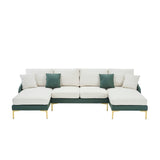 Ustyle Modern Green and beige Sofa White and Green Modern Sectional| Beautiful Home  Mattress-Xperts-Florida