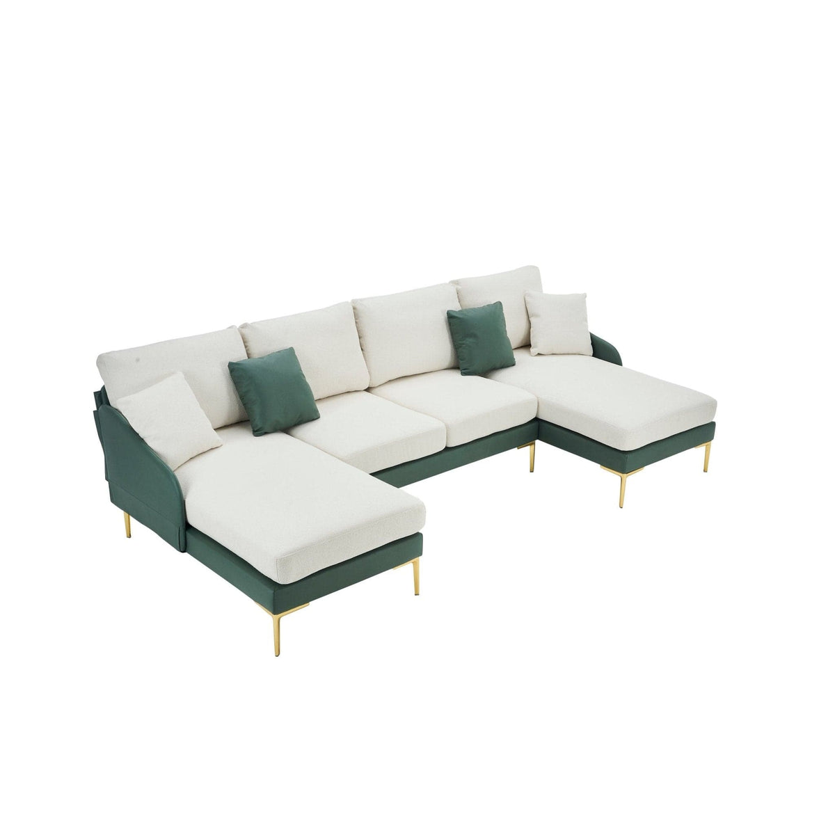 Ustyle Modern Green and beige Sofa White and Green Modern Sectional| Beautiful Home  Mattress-Xperts-Florida