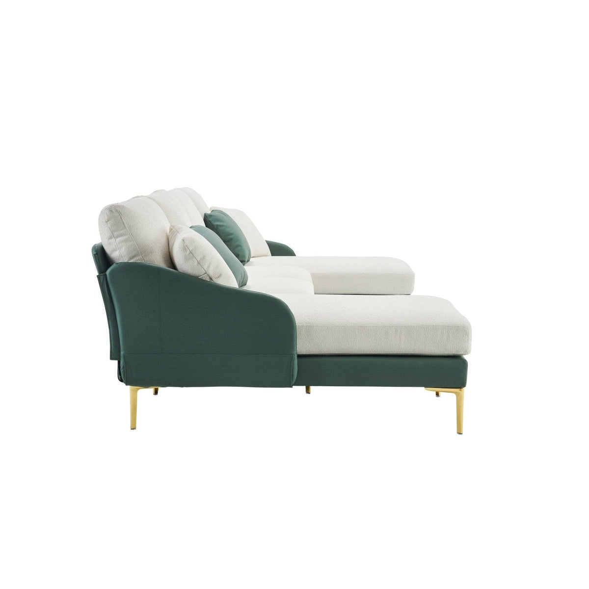 Ustyle Modern Green and beige Sofa White and Green Modern Sectional| Beautiful Home  Mattress-Xperts-Florida