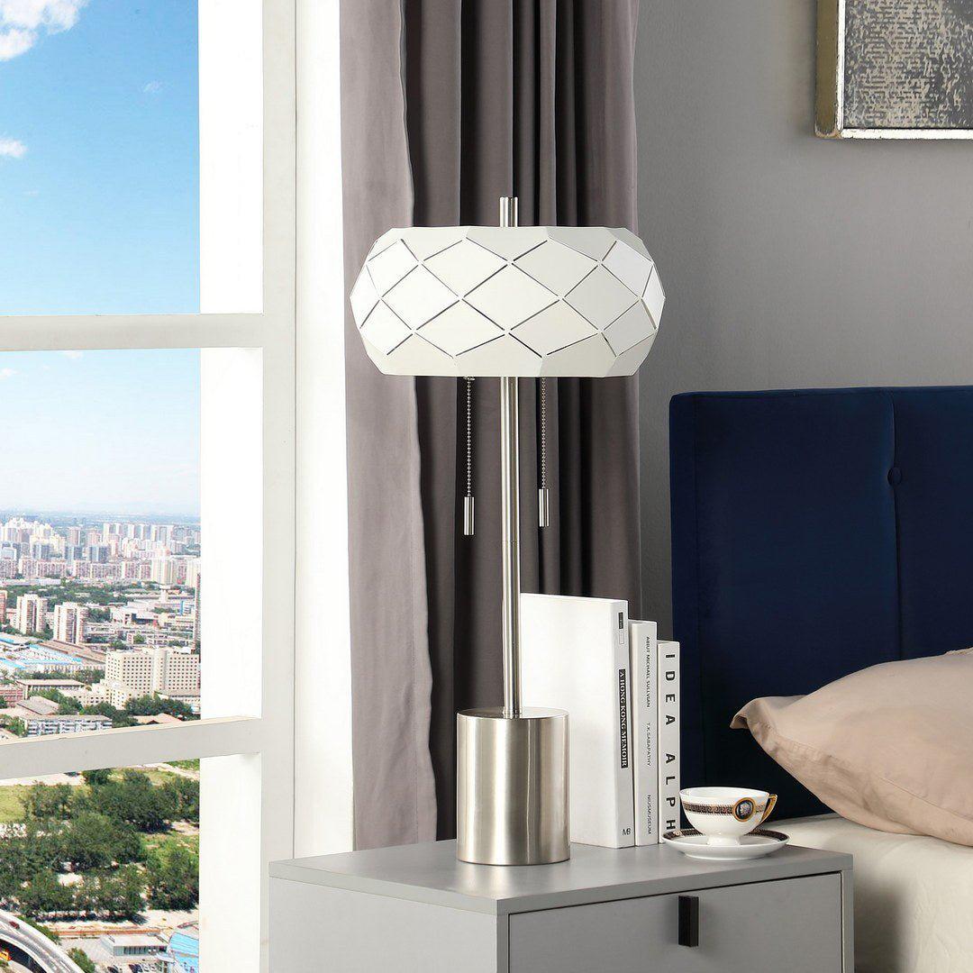 mattress xperts Modern Laser Cut Table Lamp Modern Laser Cut Table Lamp| White & Silver Mattress-Xperts-Florida