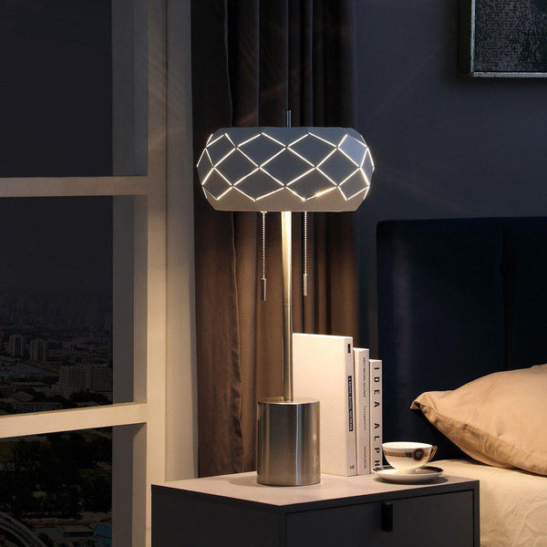 mattress xperts Modern Laser Cut Table Lamp Modern Laser Cut Table Lamp| White & Silver Mattress-Xperts-Florida