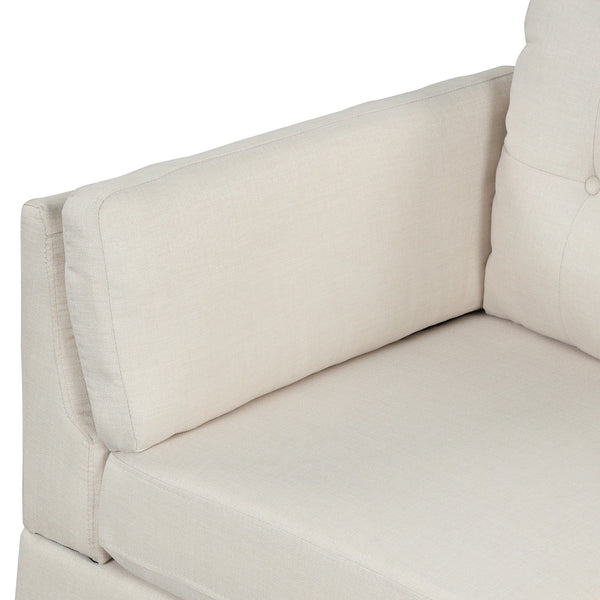 mattress xperts Modern Linen Sofa with Chaise Modern Linen Beige L-Shape Sectional Sofa  Mattress-Xperts-Florida