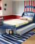 Acme Nautical Boys Boat Bed Blue & White Twin Size Nautical Boys Boat Bed  Mattress-Xperts-Florida