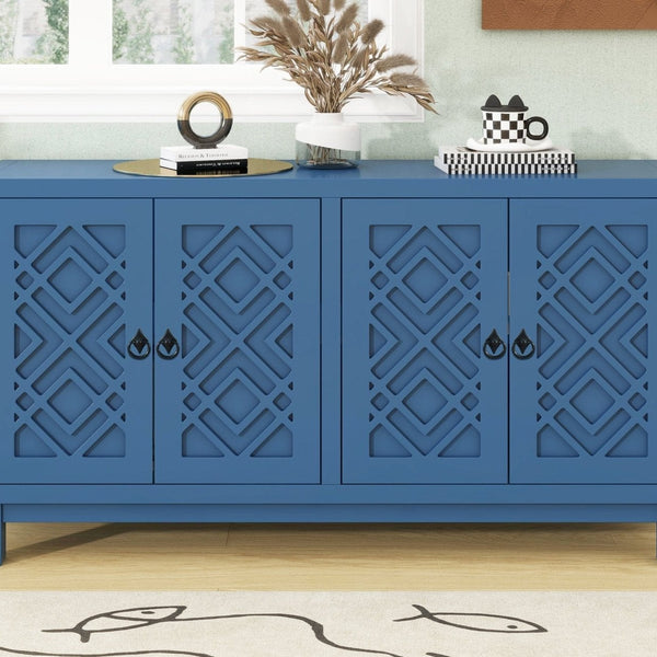 Trexm Navy Modern Dining Room 4 Door Buffet Sideboard Mattress-Xperts-Florida