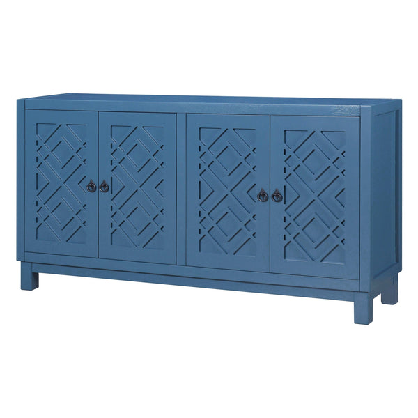 Trexm Navy Modern Dining Room 4 Door Buffet Sideboard Mattress-Xperts-Florida