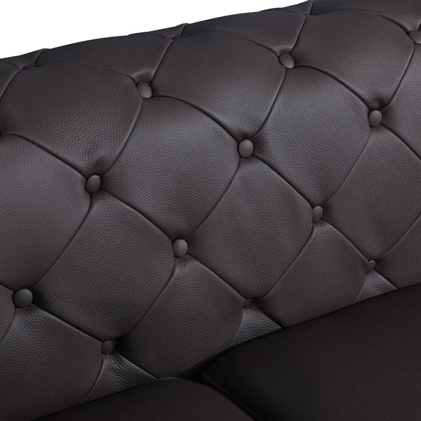 Global United Nico Italian Leather Tufted Loveseat Mattress-Xperts-Florida