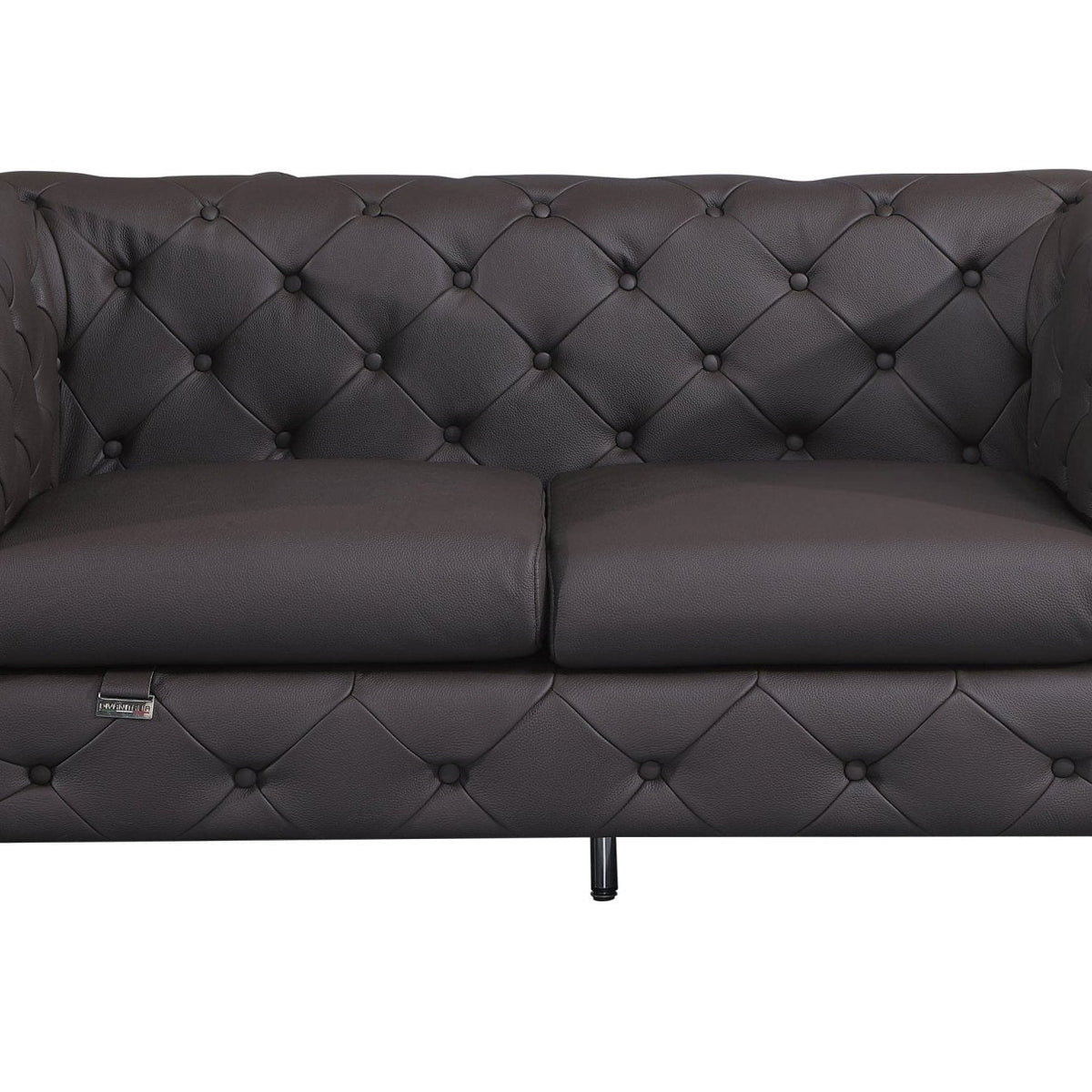 Global United Nico Italian Leather Tufted Loveseat Mattress-Xperts-Florida