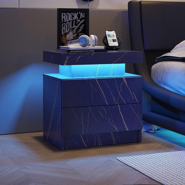 Blue Modern LED Nightstand