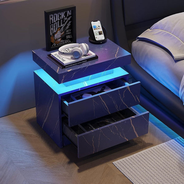 Blue Modern LED Nightstand