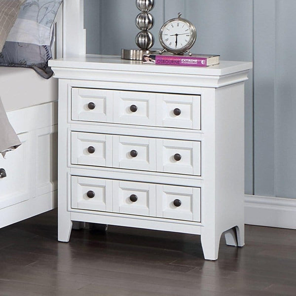 Acme White Solid Wood Nightstand - Cottage Style White Solid Wood Nightstand - Cottage Style Furniture for a Cozy Bedroom Mattress-Xperts-Florida