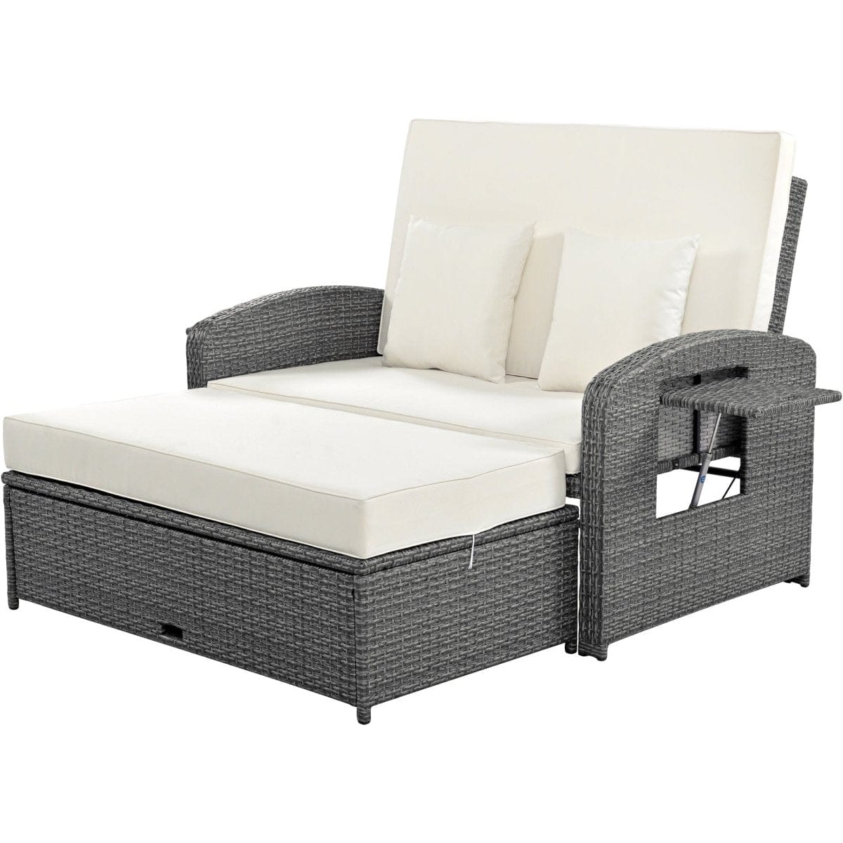 2 Person Outdoor Daybed with Built-in Tables7Topmaxx