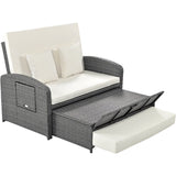 2 Person Outdoor Daybed with Built-in Tables9Topmaxx