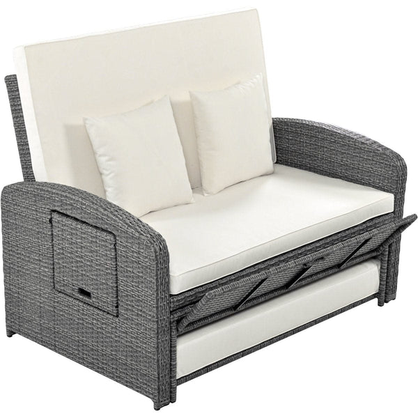 2 Person Outdoor Daybed with Built-in Tables10Topmaxx